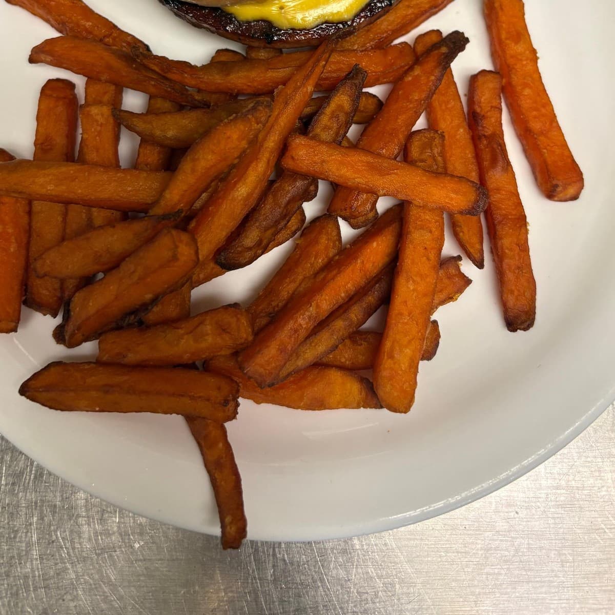 Sweet Potato Fries — Sweet potato fries served plain or with butter, brown sugar, or both